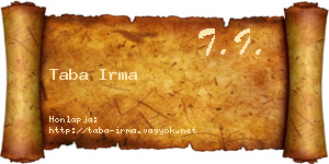 Taba Irma névjegykártya